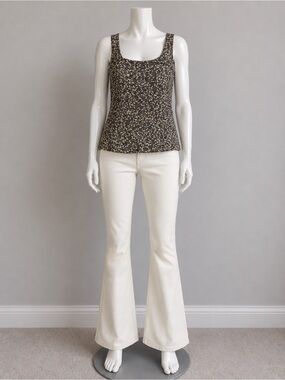 Alex Evenings Navy Blue Floral Tank Top
